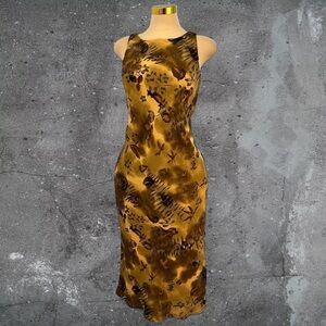 Vintage 90s floral midi dress earthy boho minimalist farmers market indie chic